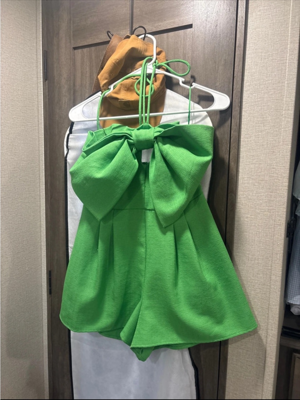 Girls' Bright Green Bow-Back Dress